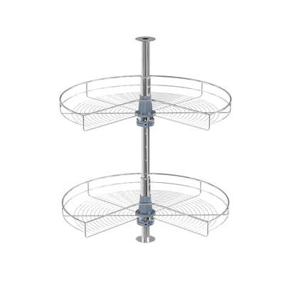 Dowell Base Cabinet Kidney Shape Dia.24 270° Lazy Susan, 2 Shelves, Kitchen Base Corner Cabinet Organizer (Chrome 4001 270 24) - size: Base Cabinet Kidney Shape Dia.24" 270°