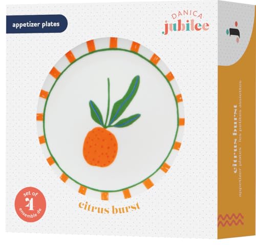 Jubilee Porcelain Tropical Appetizer Plates, Set of 4 - color: Citrus Burst