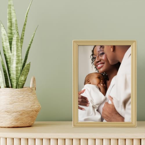 Lawrence Frames Antique Brass 5x7 Picture Frame - Bead Border Design (11457) - color: Satin Gold, size: 5X7