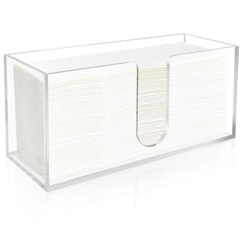 Acrylic Paper Towel Holder, 1 Pack Clear U-Shaped Countertop Dispenser Tray | Acrylic Paper Towel Dispenser Fits C-Fold, Z-Fold And Trifold Towels; 5mm Clear Tray For Bathroom, Kitchen And Office Spaces - color: Clear