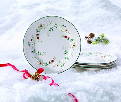 Pfaltzgraff Winterberry Salad Plates (8-Inch, Set Of 4), Green - size: 8 inch (Set of 4), style: Salad Plates, Set of 4