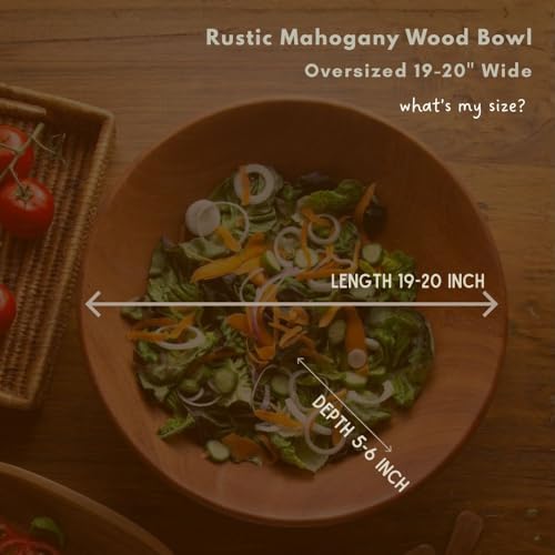 Rustic Wood Bowls for Serving Salads (Oversized (19-20")) - size: Oversized (19-20")