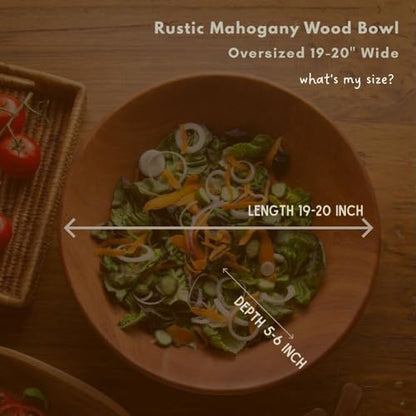 Rustic Wood Bowls for Serving Salads (Oversized (19-20")) - size: Oversized (19-20")