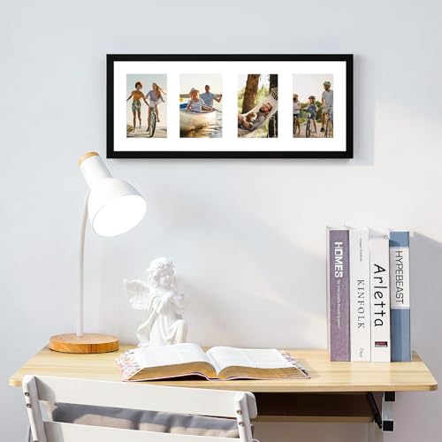 Fixwal 8x20 Collage Picture Frame, Holds Four 4x6 Photos, PVC | Shatter Resistant Plastic Cover, Wall Decor - size: 8x20（4-4x6）