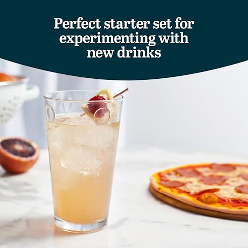 Libbey Reno Tumbler Drinking Glasses, Polka Dot Pattern Tall Glass Tumbler Set of 8, Compact, Fun Glass Cups Set for Everyday Use, Casual Parties - color: Reno