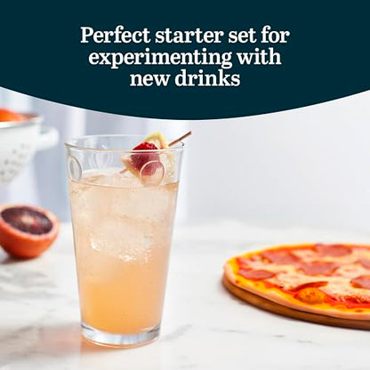 Libbey Reno Tumbler Drinking Glasses, Polka Dot Pattern Tall Glass Tumbler Set of 8, Compact, Fun Glass Cups Set for Everyday Use, Casual Parties - color: Reno