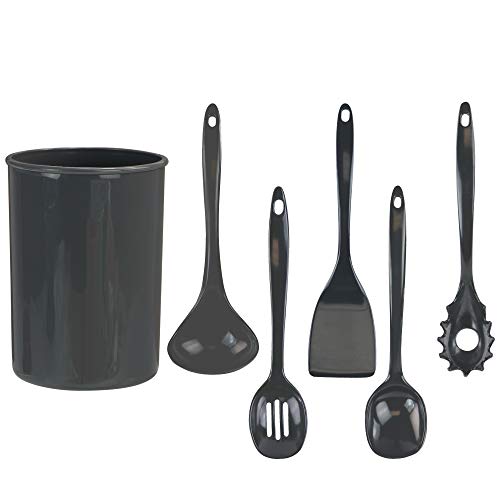Calypso Basics by Reston Lloyd 6PC Melamine Utensil Holder Set, Rust-Free - color: Gray, size: Utensil Holder Set