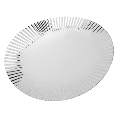 Dpofirs Stainless Steel Serving Platter, Decorative Metal Tray for Snack Fruit Dessert, Elegant Home Decor for Wedding Party