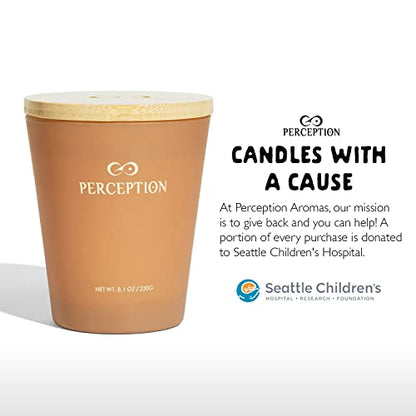 PERCEPTION AROMAS Luxury Scented Candle | Sandalwood Thyme | Hand Poured Soy Wax Candle with Gift Box | Elegant Fragrances | 50 Hour Burn Time (8.1 oz) - color: Sandalwood Thyme