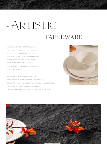 Dinnerware sets plates and bowls sets modern plates,Ceramic Dinnerware Sets,12 Pieces Porcelain Lightweight Plates,Scratch Resistant Dish Set (style - 16, 4 - Set (12pcs)) - color: style - 16