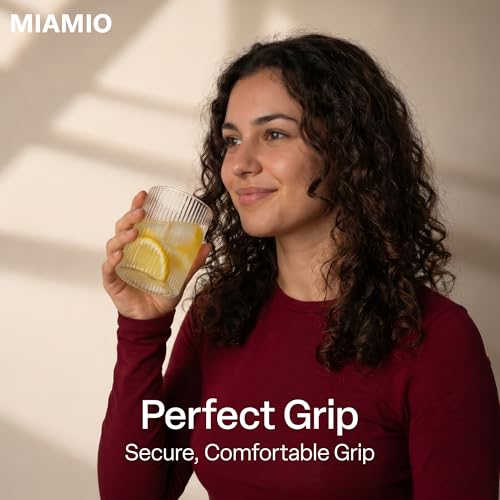 MIAMIO - Drinking Glasses Set of 8 / Water Glasses (9.5 oz) - Senita | Glass drinkware for water, juice, matcha and cocktails, drinking glass set for everyday use at home - dishwasher safe