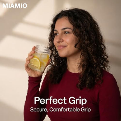 MIAMIO - Drinking Glasses Set of 8 / Water Glasses (9.5 oz) - Senita | Glass drinkware for water, juice, matcha and cocktails, drinking glass set for everyday use at home - dishwasher safe