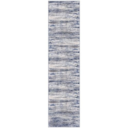 KOZYFLY ModernWashable Rug Runner 2x8 Hallway Runner Rug Grey-Blue | Non-Slip, Non-Shedding, Low Pile Soft, Abstract Striped, For Hall Kitchen Entryway Bathroom Laundry Bedroom Foyer - color: Blue-grey, size: 2' x 8' (Runner)