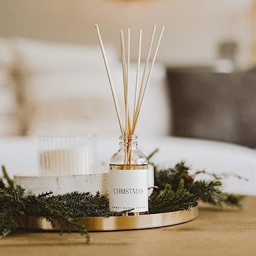Sweet Water Decor Christmas Reed Diffuser Set - Fresh Cut Trees, Orange, and Cloves Holiday Reed Diffuser for Home with Long Lasting Fragrance - Non-Toxic Oil Reed Diffuser Made in the USA - style: Christmas