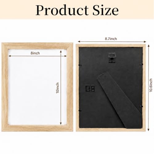 Shadow Box Frame 8"x 10" - 4 Pack Wood Deep Shadowbox with Glass Shadow Boxes Display Cases Suitable for Photos, Dried Flowers, DIY Crafts Medals Picture Frames for Wall Tabletop (Wood) - size: 8x10-4pcs-wood