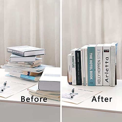 muso wood Walnut Book Ends for Shelves, 2 Pairs | Non-Slip Bookends, Heavy Duty Wooden Bookend, Suitable for Books & Movies Storage - color: Walnut-2 Pairs