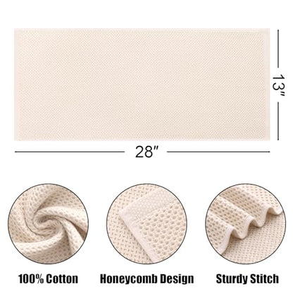 Kitinjoy 100% Cotton Waffle 8-Pack Kitchen Towels, 13" x 28", Beige | Super Soft, Ultra-Absorbent, Fast Drying, lightweight, Quick Drying Kitchen Hand Towels - color: Beige, size: 13 x 28 - 8 Pack