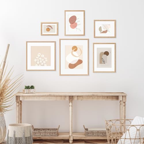 16x16 Picture Frame Set of 4 Natural Solid Oak Photo Frames with 12x12 Removable Mat Wall Hanging Large Handcrafted Frame with HD Plexiglass Wall and Tabletop Display Large Poster Frame - color: Oak, size: 16X16,4P