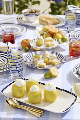 Kate Spade New York Charlotte Street 2-Piece Highball Glass Set, 1 Count (Pack of 1), Blue - size: 16 Ounces, style: High Ball Glasses
