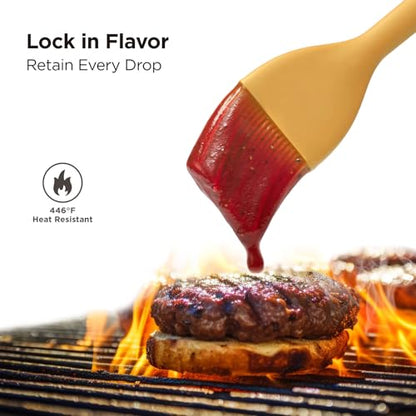Kitchen Mama WaltzGrip Platinum Silicone Basting Pastry Brush, Yellow | Heat-Resistant, For Cooking, Baking, Grilling, Spreading Oil or Butter, Dishwasher-Safe - color: Yellow