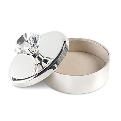 Diamond Silver Keepsake Box,Jewelry Box For Girls Jewelry Trinket Box Unique Gift For Her Crystal Trinket Box - color: Diamond