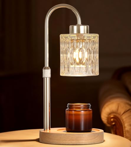 Gold Candle Warmer Lamp with Dimmer and Timer,Home Decor Lamp for Scented Jar,Electric Wax Melt Warmer,Mother's Day/Birthday/Gifts Christmas for Mom/Wife,Adjustable Height,with 2 Bulbs - color: Gold Drum