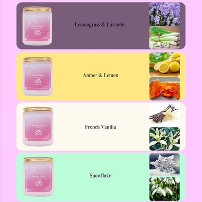 Soulful Glow Scented Candles Set, 4-Pack | Soy Wax Jar Candles, Essential Oils, Long Burning, Aromatherapy, Gift Set for Birthday Mothers Day Housewarming