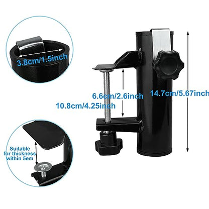 Cunguv Umbrella Clamp Stand Holder Outdoor Heavy Duty Umbrella Mount Clip Black