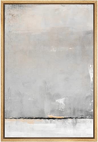 SIGNWIN Framed Canvas Print Wall Art Gray Tan Pastel Watercolor Landscape Abstract Shapes Illustrations Modern Art Decorative Contemporary Chic for Living Room, Bedroom, Office - 24"x36" Natural - color: A015-2202-m17, size: 36"L x 24"W