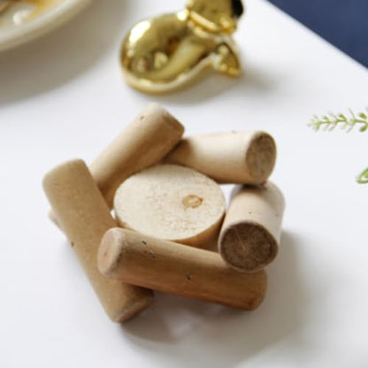 Golden Ceramic and Wood Animal Sculpture Decorative Home Ornament with Handy Design for Long-time Use, for Living Room or Gift