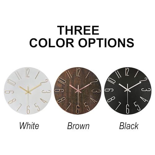 AIRUIFU Wall Clock 12 Inch Silent Non-Ticking Modern Clocks Battery Operated - Analog Small Classic for Office, Home, Bathroom, Kitchen, Bedroom, School, Living Room(Black) - color: Black