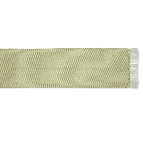 DII Woven Basics Collection 100% Cotton Knit Table Runner, 15x108, Avocado - color: Avocado, size: 15x108"