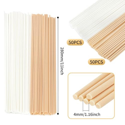 11 inch Diffuser Sticks 100 Pack, Diffuser Reeds Sticks Refill for Home and Bathroom, Diffuser Reeds Sticks for Scented Diffuser Nude&White - color: Nude&white