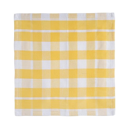 Lane Linen 100% Cotton Kitchen Towels - 6 Pack Dish Cloths Quick Drying, Soft Absorbent - Yellow, 12"x12" - color: 07: Yellow, size: 12"x12" - 6 Pack