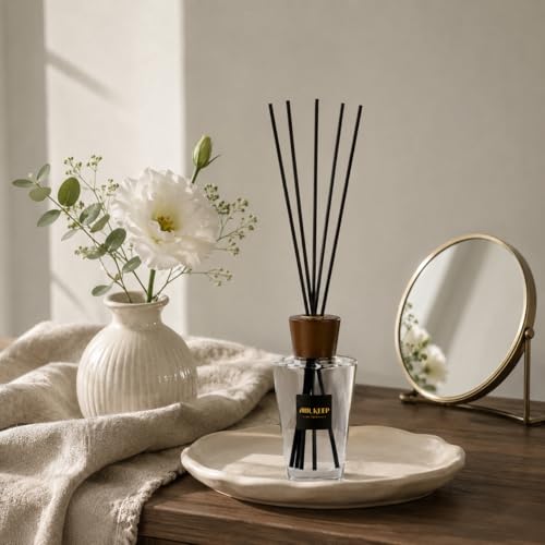 Reed Diffuser for Home, Lavender Eucalyptus, 5.1 fl oz (150 ml) | Reed Diffuser Sticks, Decorative Glass Bottle, for Bathrooms, Bedrooms, Living Rooms and Offices, Gift Box Packaging
