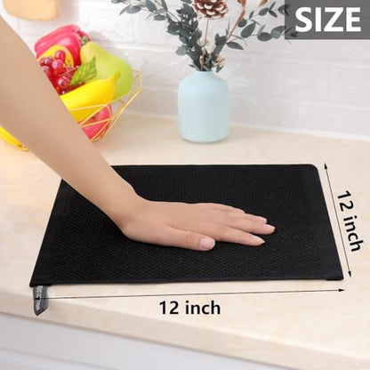 Homaxy 100% Cotton Waffle Weave Kitchen Dish Cloths 24-Pack, Black | 12 x 12 Inches, Ultra Soft Absorbent Dish Towels, Quick Drying Dish Rags with Hanging Loop - color: Black, size: 12 X 12 - 24 Pack