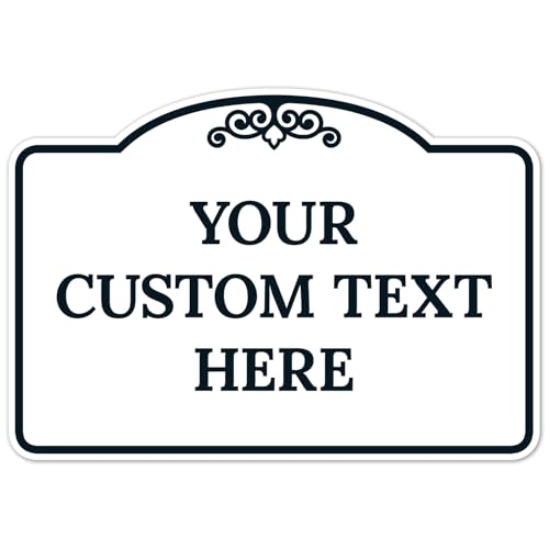 Custom Decorative Sign, Personalized Metal Sign for Driveway, Home, Airbnb, Door Plaque,White Background Black Border Sign, 7x10 Inches, ACM, Fade Resistant, Made in USA by Sigo Signs - color: Black Border, size: 10x7