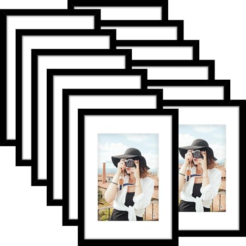 A3 Picture Frame Set of 12, Modern Gallery Wall Frames, Black | Fits 8.3x11.7 With Mat or 11.7x16.5 Without Mat, Shatterproof Cover, Horizontal or Vertical Wall Mounting, Photo Collage - color: Black, size: 11.7x16.5