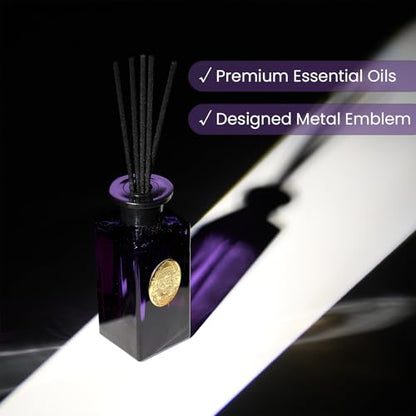 M&SENSE 6.3 oz Large Reed Diffuser Set | Lavender Eucalyptus Scent Oil Diffuser with Sticks | Hotel Collection Non-Toxic Essential Oil |for Bedroom Bathroom Living Room - color: Lavender Eucalyptus, size: 180ml