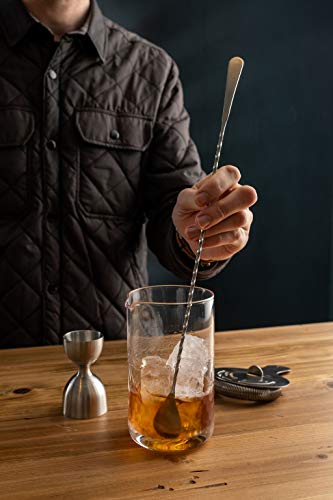 Cocktail Tools Set - 3-piece 304 Stainless Steel Essentials Bartender Kit includes 15" Long Bar Mixing Spoon, Cocktail Strainer and Marked Measurement Double Bell Jigger for Bartending