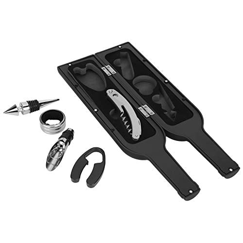 5-Piece Opener Set Stainless Steel Bottle Opener Foil Cutter Aerator Pourer Drip Accessories Kit