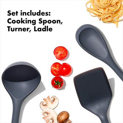OXO Good Grips 3-Piece Silicone Utensil Set, Gray, One size - style: 3-Piece Set