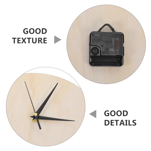 STOBAZA Blank Wooden Clock Dial for Crafts: Unfinished Wooden Dial Painting Clock Face with Pointer & Easel for Kids Learning Accessories DIY Replacement Parts Decorative for Kitchen（Without pointers）
