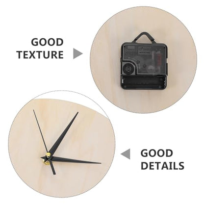 STOBAZA Blank Wooden Clock Dial for Crafts: Unfinished Wooden Dial Painting Clock Face with Pointer & Easel for Kids Learning Accessories DIY Replacement Parts Decorative for Kitchen（Without pointers）