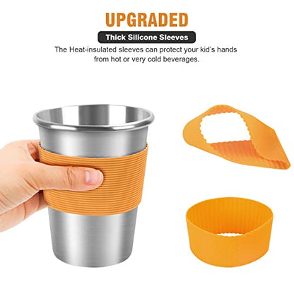 Yummy Sam Stainless Steel Cups with Silicone Straws & Lids,12oz Kids Tumblers Dishwasher Safe, Unbreakable Metal Toddler Cups with for Cold and Hot Drinks, Spill-proof, 5 Pack - color: 12oz with Silicone Straws, 5PCS