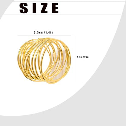 6 PCS Gold Metal Napkin Rings - Elegant Twisted Wire Napkin Holders | Napkin Holders for Dinner Parties, Weddings, and Table Decorations