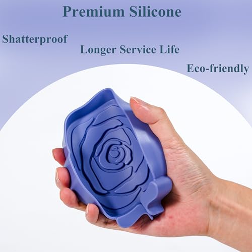 3PC Self-Draining Silicone Soap Dish, Soap Holder/Tray/Saver for Shower, Bathroom, Kitchen, Bathtub, Keep Soap Dry and Easy to Clean (Dark Color) - color: Dark Color