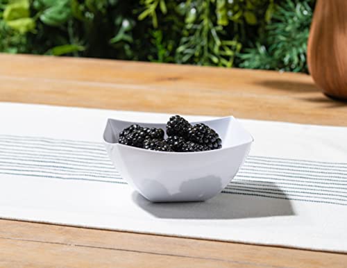 4 Pack Disposable White Plastic Serving Bowls 4 Square Party Candy Use 8oz | Square Design. Disposable Party Tableware. Salad, Fruit & Candy Use. Candy Buffet Containers. White Plastic. - color: White, size: 8 OUNCE