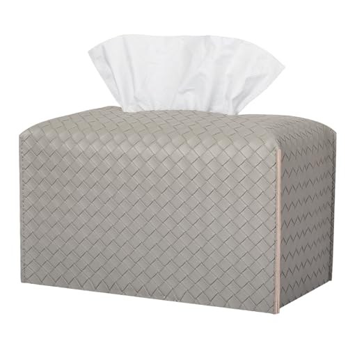 Tissue Box Cover Rectangle Leather Facial Paper Holder, Evergreen | PU Leather，Easy to Fill, Easy Clean, Decorative Cube Tissue Box Holder for Office, Bathroom,Kitchen, Living room, Guest room - color: Evergreen, size: rectangle