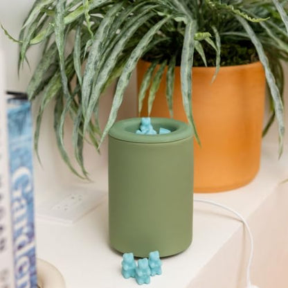 Happy Wax Sage Mod Warmer for Scented Wax - Large Wax Warmer with Timer. Perfect Wax Melter for Scented Wax Melts - color: Sage